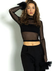 Tulle top "Dark chocolate ruffles"