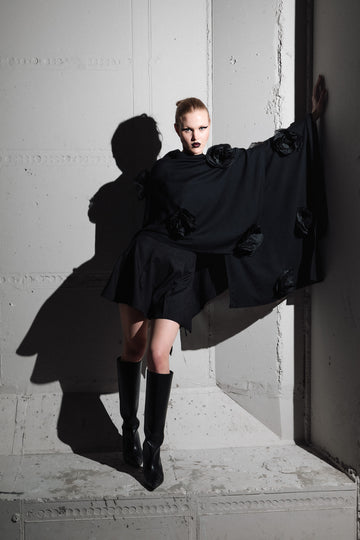 Poncho "black POPPY"