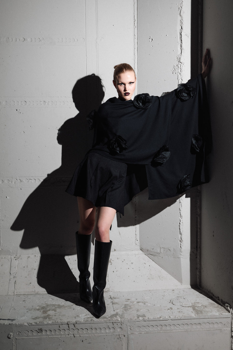 Poncho "black POPPY"