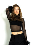 Tulle top "Dark chocolate ruffles"