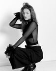 Tulle top "Dark chocolate ruffles"